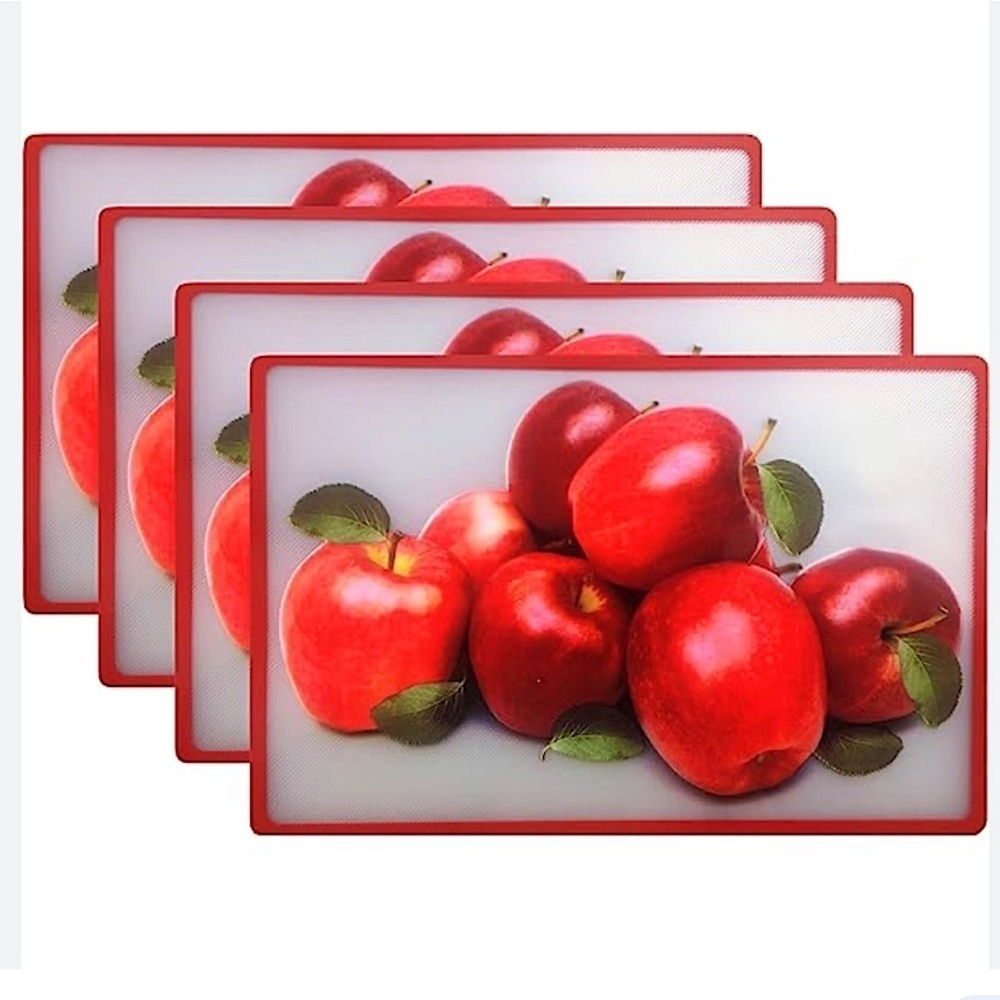Placemat Frosted Clear Apple Semi Transparent Modern Farmhouse Shabby Chic 4 PC